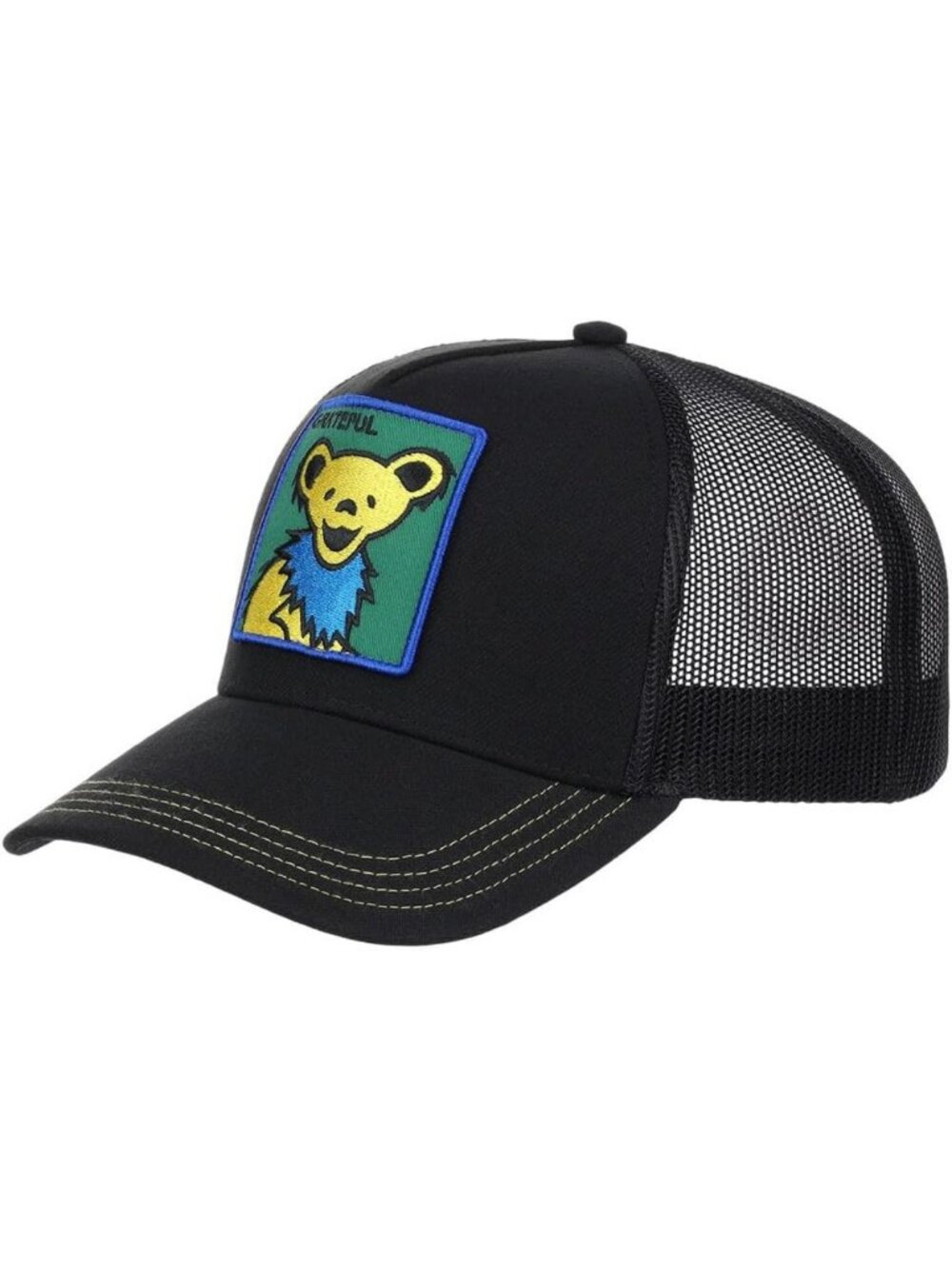 Stylish Adjustable A-Frame Snapback Hat in Black and Yellow - Trendy Casual Cap